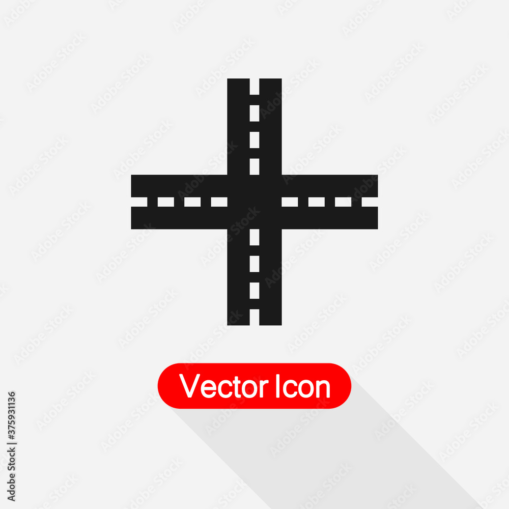 Obraz premium Cross Road Icon Vector Illustration Eps10