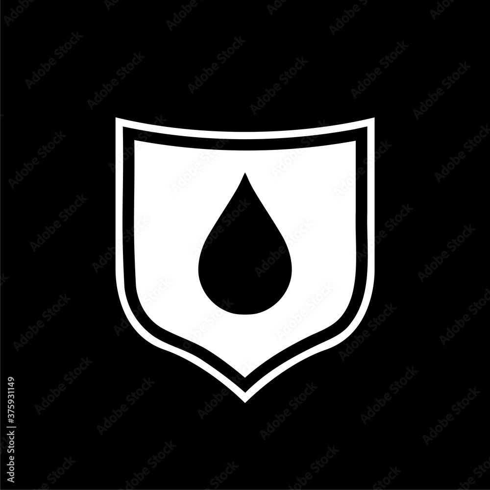 Waterproof icon isolated on dark background Waterproof icon isolated on dark background