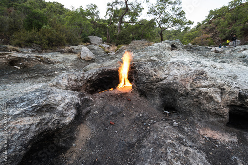 Flames of Mount Chimaera from the underground photo