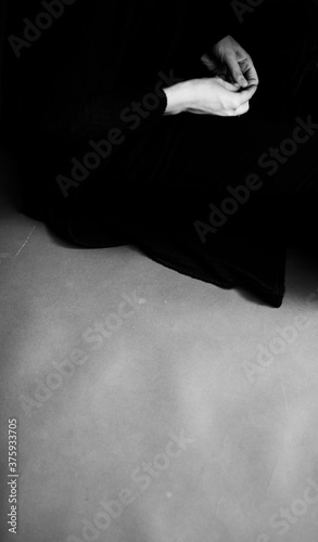 Details of body black and white portrait of beautiful girl, fashion and art © Наташ Сергеева