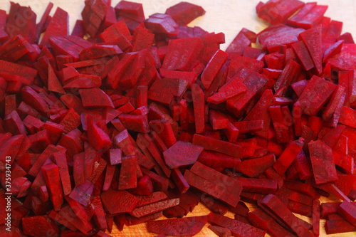 Finely chopped red beets.