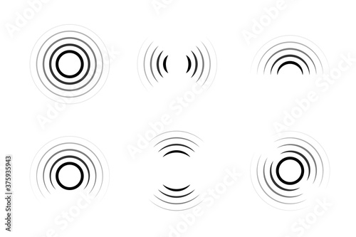 Set of signal icons. Sonar or radar sound waves. Radio waves. Internet connection. photo
