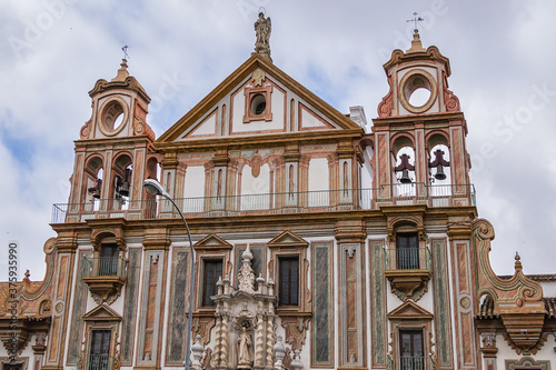 View of Baroque Palacio de la Merced in Cordoba Plaza de Colon. Palacio de la Merced built in XVIII century; it was monastery of Mercedarian monks. Andalusia, Cordoba, Spain. photo