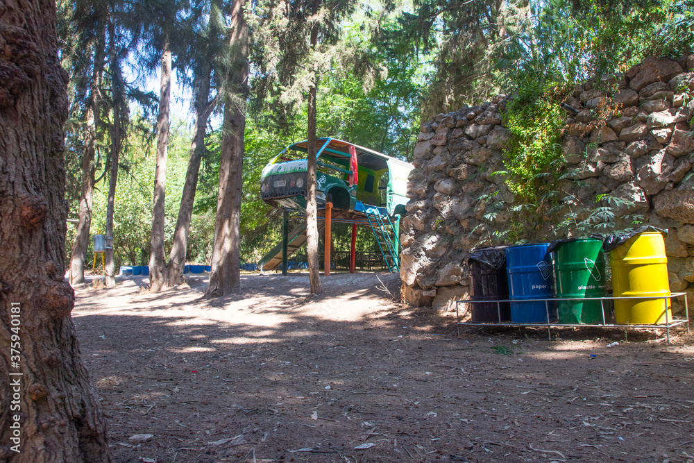recycled old car using as swings for children in Jordan park recycled old car using as swings for children in Jordan park