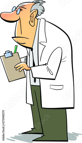 Doctor writing prescription after diagnosis photo