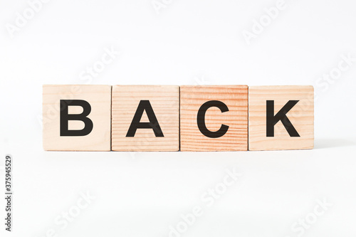 words on wooden cubes, white background. business concept