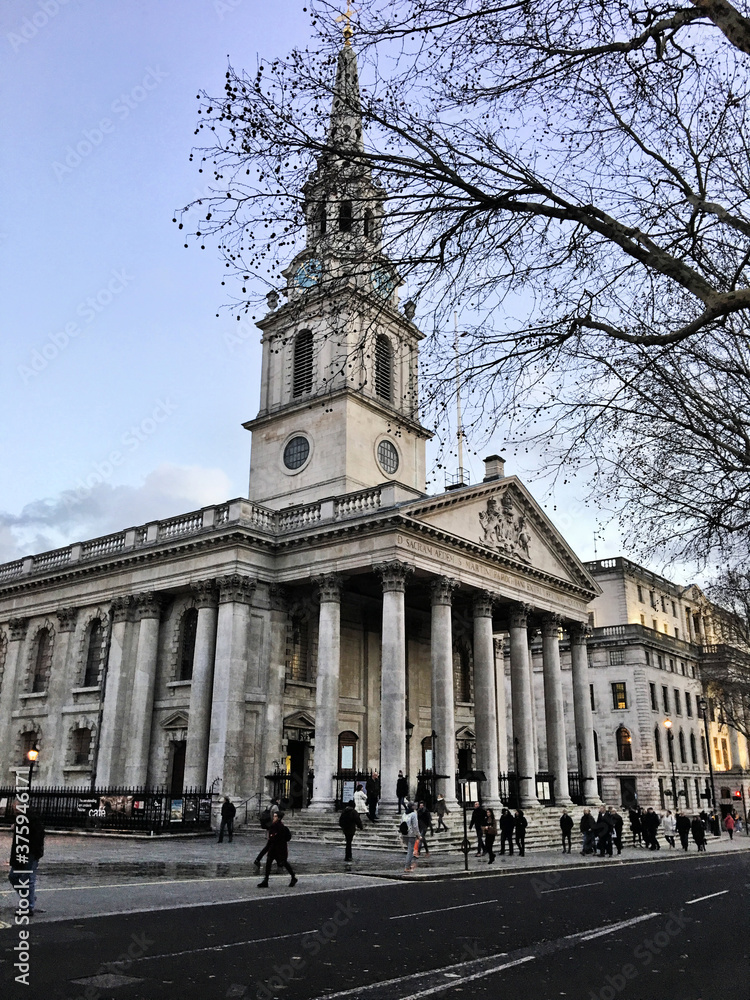A view of St Martins in the fields in London
