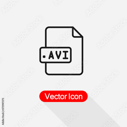 AVI File Icon Vector Illustration Eps10