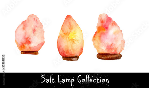 Himalayan pink and rock salt set watercolor