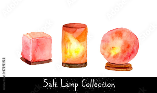 Himalayan pink and rock salt set watercolor