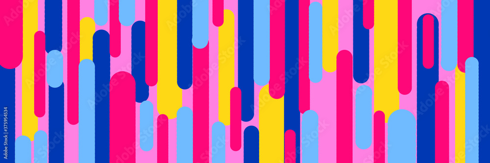 Colorful abstract design, lined pop art colors background. Hipster pop art style texture, pink yellow and blue colors striped background. Bright geometric colour pattern wallpaper Stock Illustration | Adobe