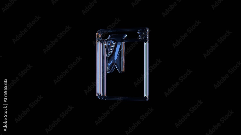 3d rendering glass symbol of agenda isolated on black with reflection 3d rendering glass symbol of agenda isolated on black with reflection