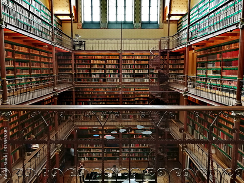 shelves in the library in Amsterdam Netherland
