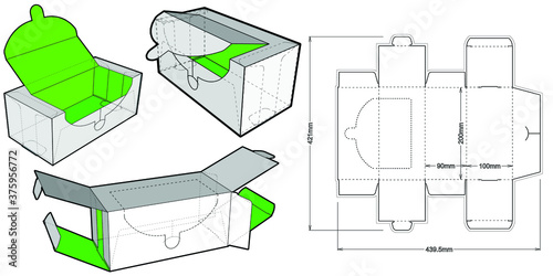 Tissue Box and Die-cut Pattern. The .eps file is full scale and fully functional. Prepared for real cardboard production.