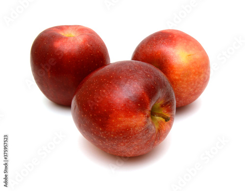 Fresh red apples isolated on white background 