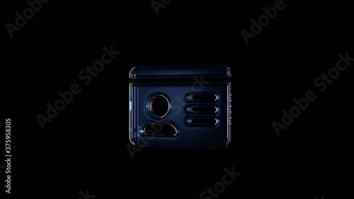 Wallpaper Mural 3d rendering glass symbol of id card isolated on black with reflection Torontodigital.ca