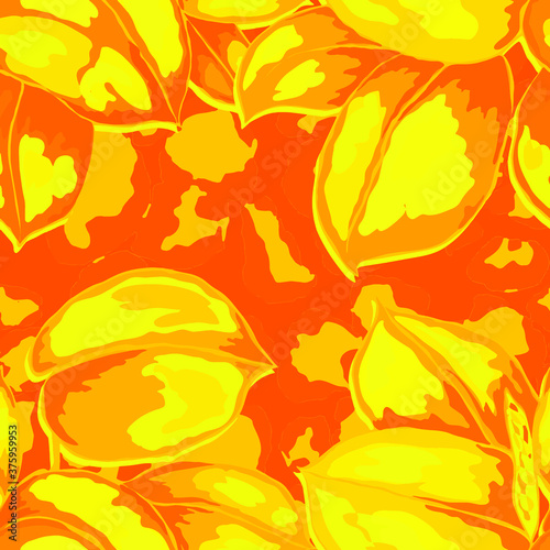 Tropical seamless pattern on animalistic texture. Jungle exotic summer print. Summer tropical leaf. Tropical flower fashion pattern. Floral tropic illustration. Vector seamless pattern.