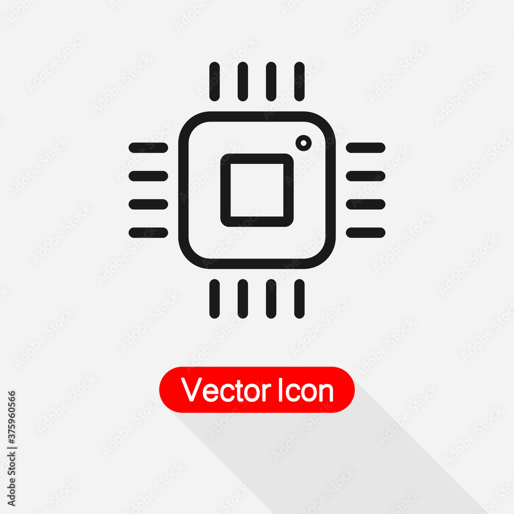 Computer Microprocessor Icon Vector Illustration Eps10 Computer Microprocessor Icon Vector Illustration Eps10