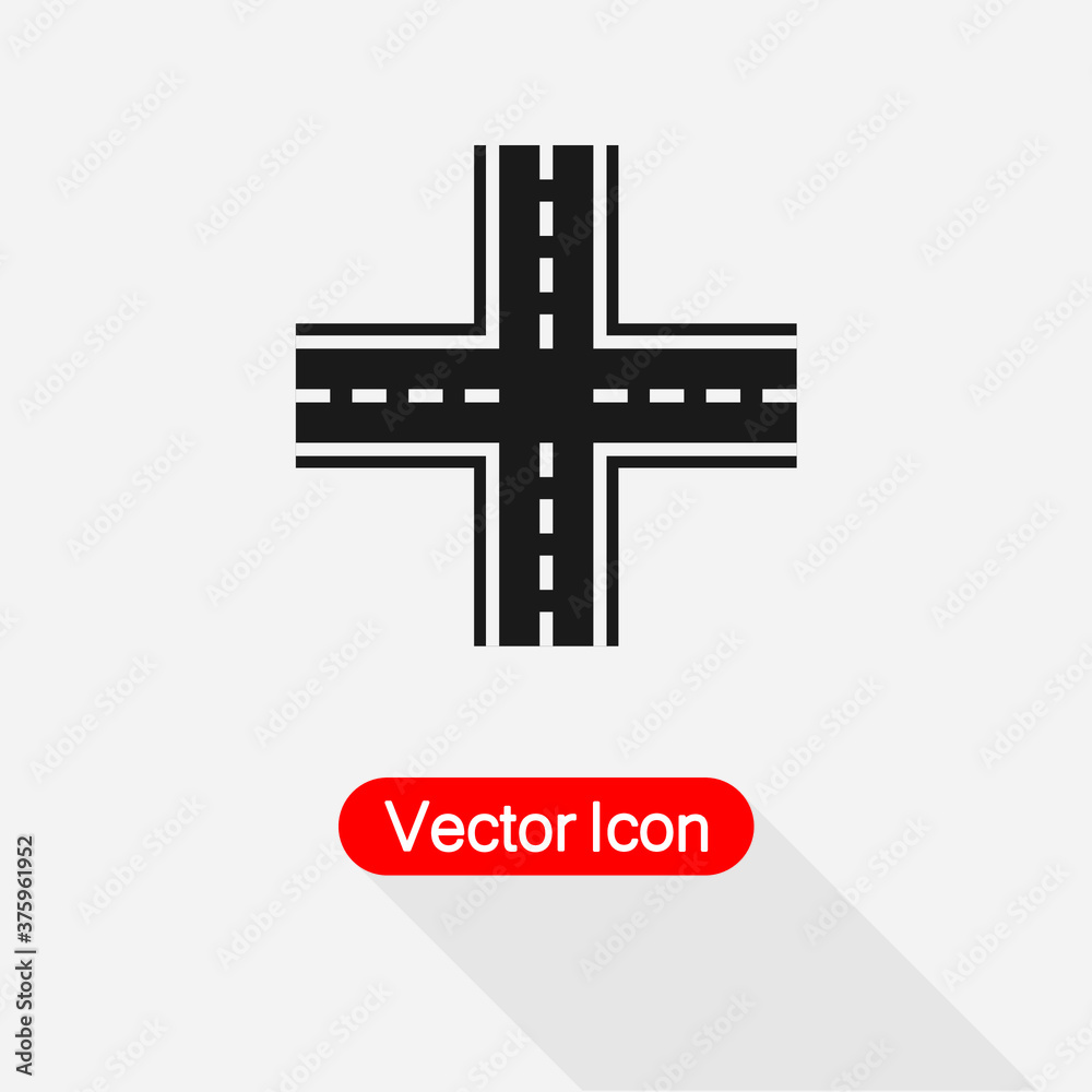 Crossroads Icon Vector Illustration Eps10