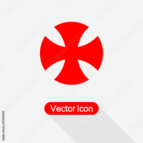 Cross Of The Knights Templar Icon Vector Illustration Eps10