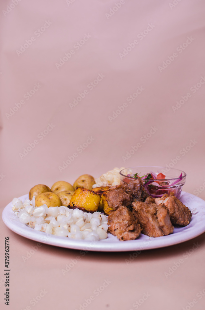 Fototapeta premium Ecuadorian traditional dish, Fritada.