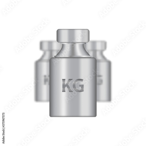 Kg weight mass golden metal realistic vector