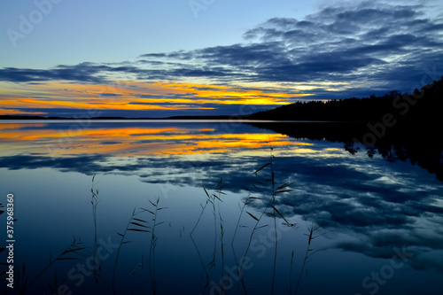 Romantic twilight. Lake Keret, Northern Karelia, Russia photo