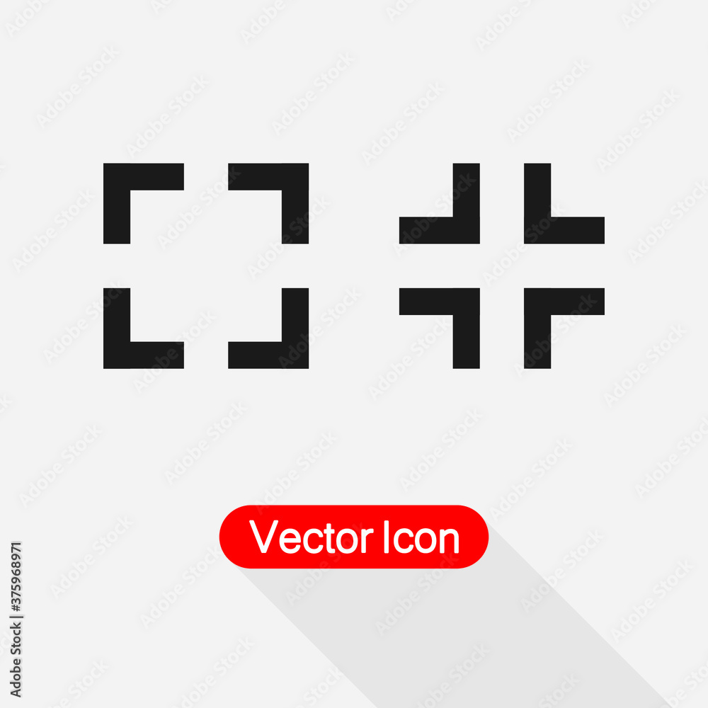 Obraz premium Full Screen and Exite Full Screen Icon Vector Illustration Eps10