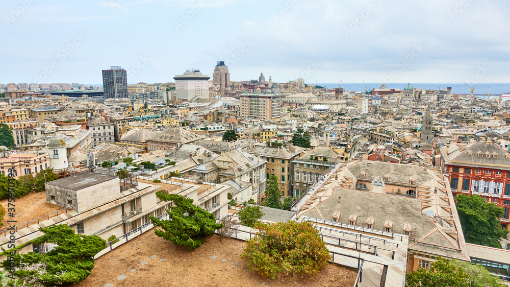 Panorana of Genoa city