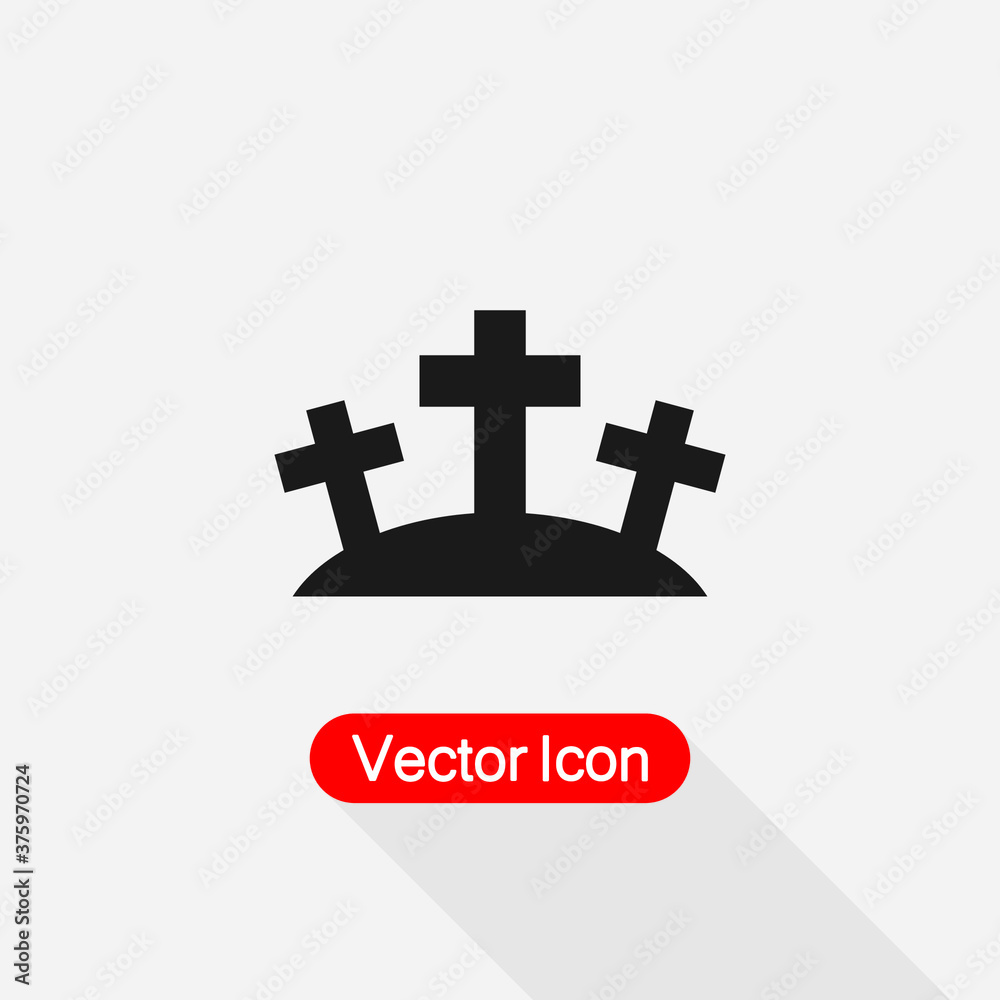 Fototapeta premium Graveyard Icon Vector Illustration Eps10