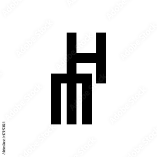 HM or MH letter logo design vector
