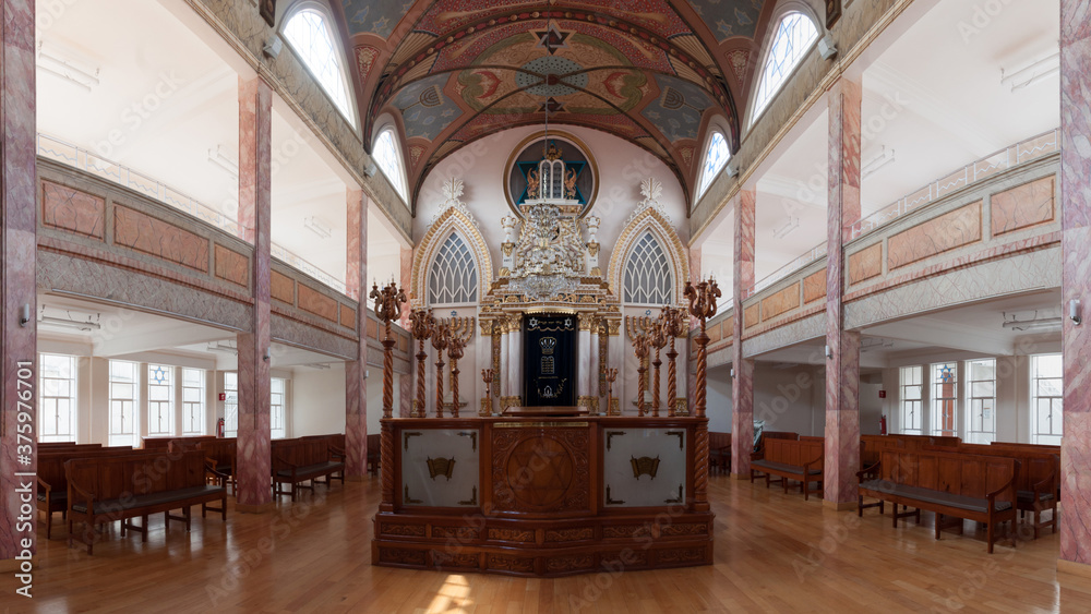 Interior of a Mexican synagogue  - obrazy, fototapety, plakaty 