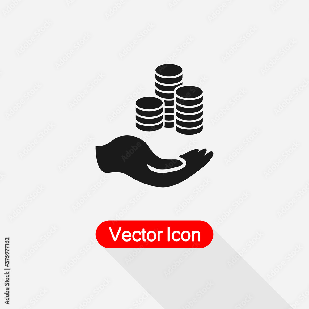 Fototapeta premium Money In The hand Icon Vector Illustration Eps10