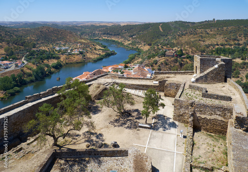 The view from the Keep tower of Mertola Castle. Mertola. Portugal photo