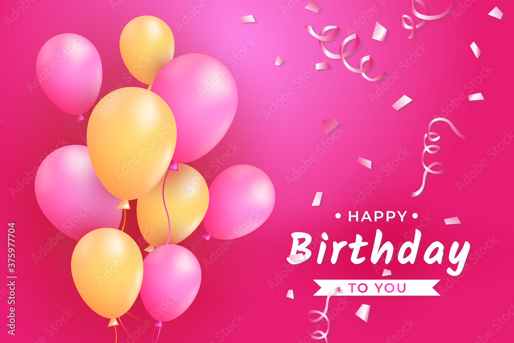 Happy birthday vector background. Suitable for invitation cards, congratulations and anniversary card.