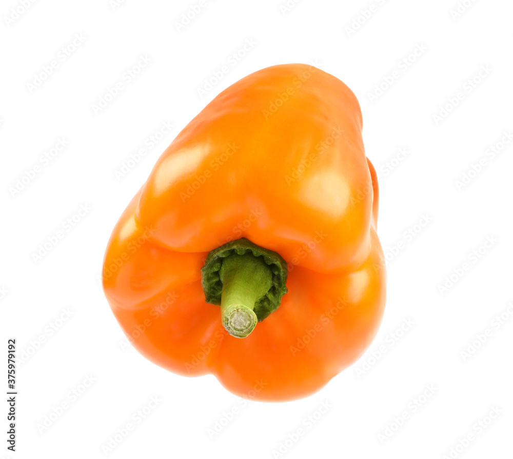 Ripe orange bell pepper isolated on white Ripe orange bell pepper isolated on white