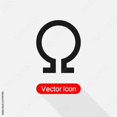 Omega Letter Icon Vector Illustration Eps10