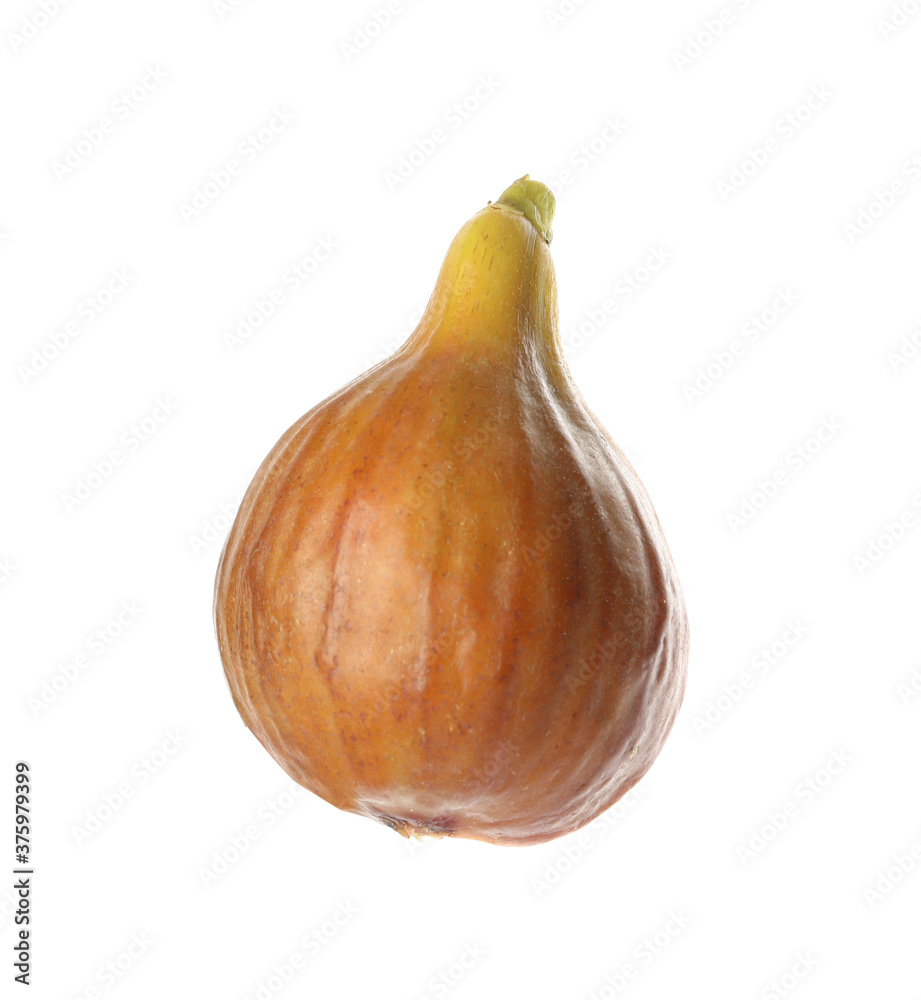 Fototapeta premium Whole tasty ripe fig isolated on white