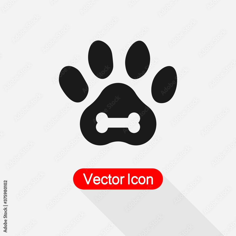 Paw Print Pet And Bone Icon Vector Illustration Eps10 Paw Print Pet And Bone Icon Vector Illustration Eps10