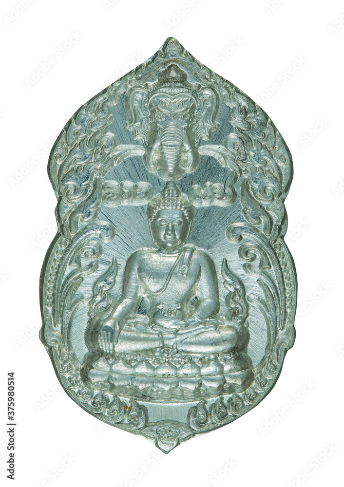 Buddha Medal isolated on white background.