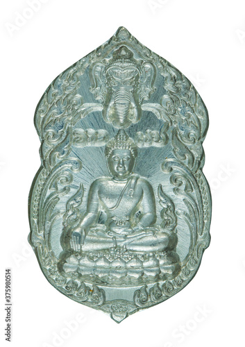 Obraz na płótnie Buddha Medal isolated on white background. w salonie
