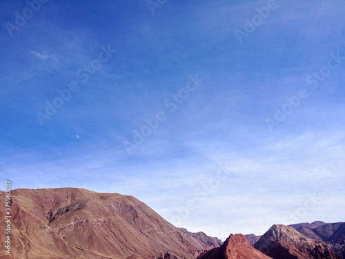desert mountains blue sky isolated