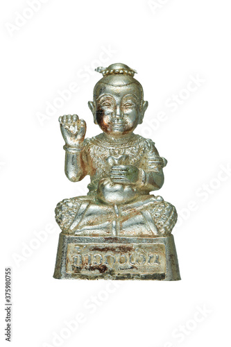 Obraz na płótnie Small Buddha image or Thai amulet isolated on white background w salonie