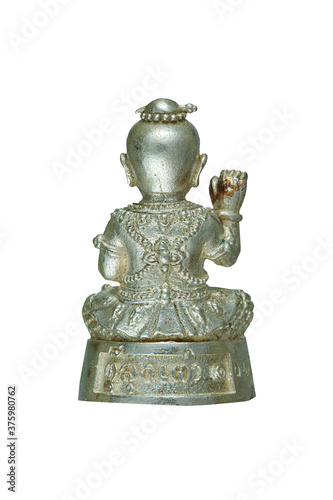Obraz na płótnie Small Buddha image or Thai amulet isolated on white background w salonie