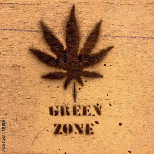 graffiti marijuana leaf green zone