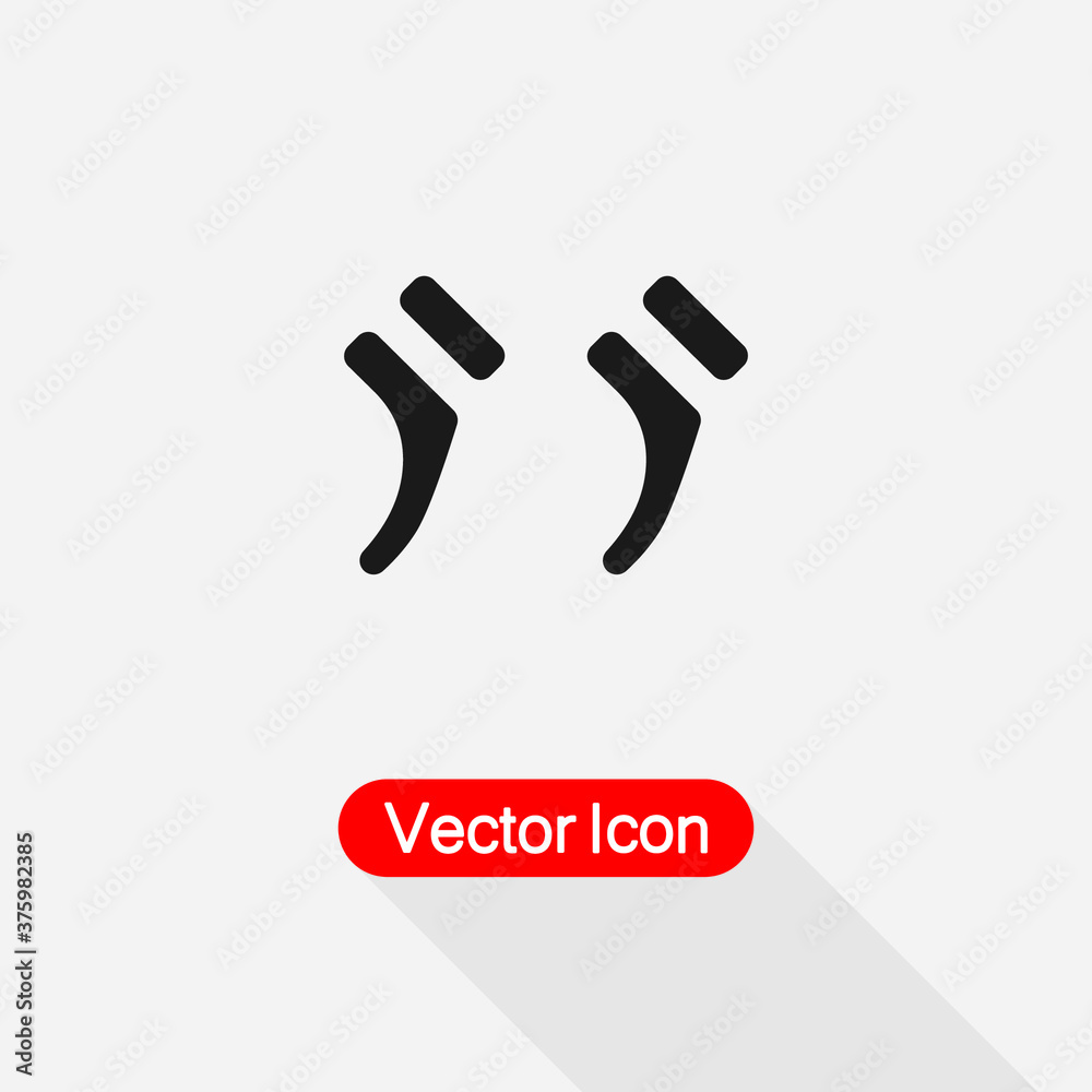 Quotation Mark Symbol, Double Quotes Icon Vector Illustration Eps10 Quotation Mark Symbol, Double Quotes Icon Vector Illustration Eps10