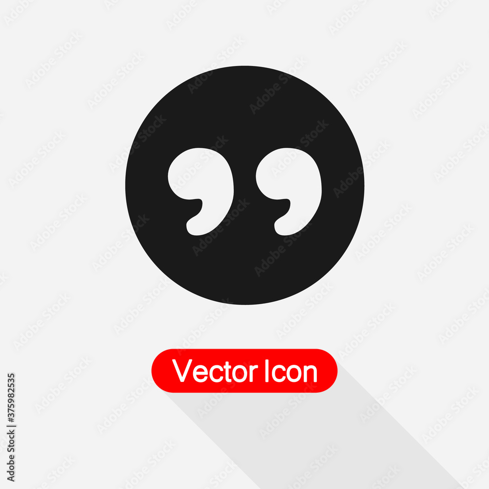Quotation Mark Symbol, Double Quotes Icon Vector Illustration Eps10 Quotation Mark Symbol, Double Quotes Icon Vector Illustration Eps10