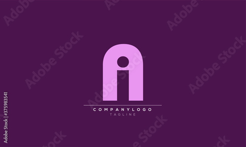 ANI AI NI IN Abstract initial monogram letter alphabet logo design