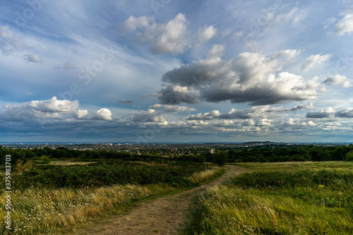 A beautiful Panoramic shot of central London from a nature resort in Greater London