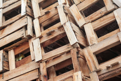 crates box wood abstract background